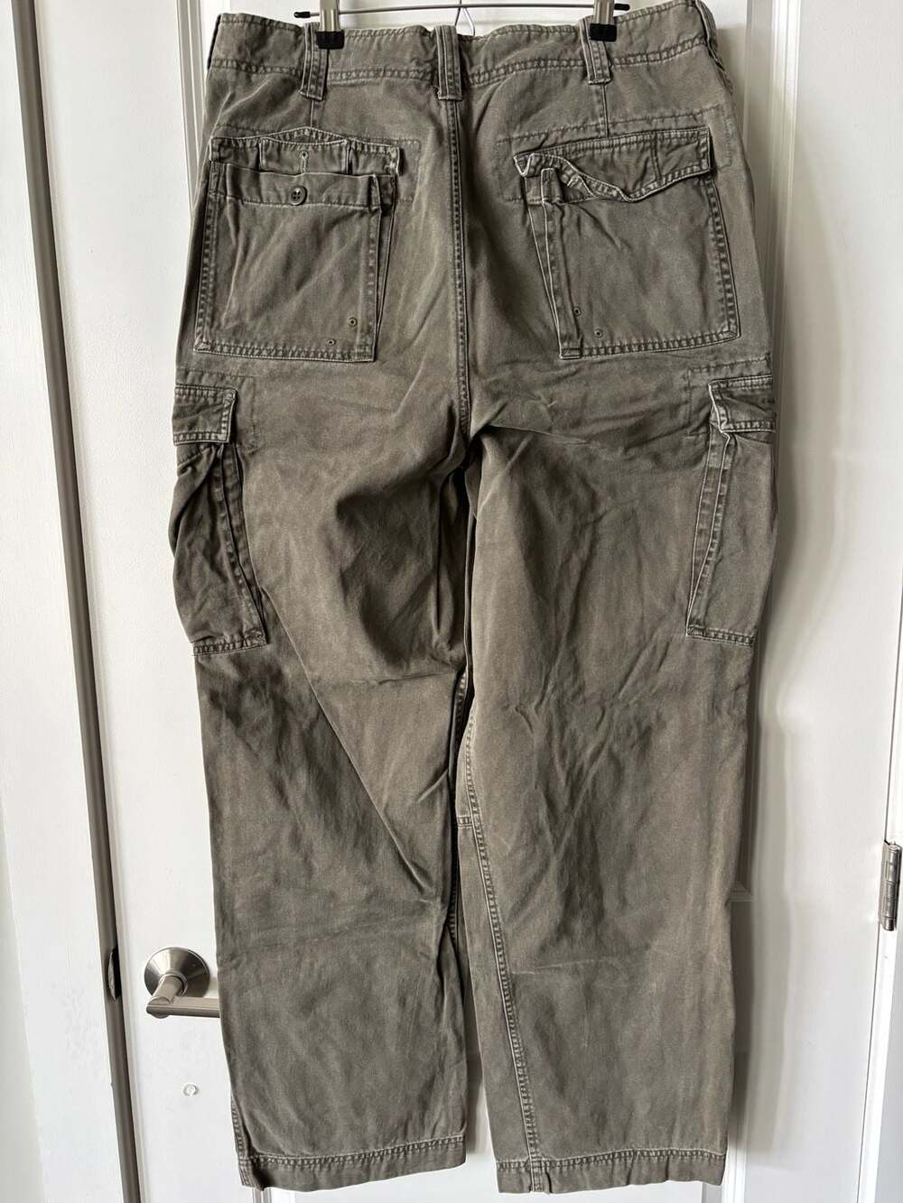 Abercrombie & Fitch Vintage Trousers Cargo Pants Olive Green Size 34L (2003 cata - Picture 2 of 5